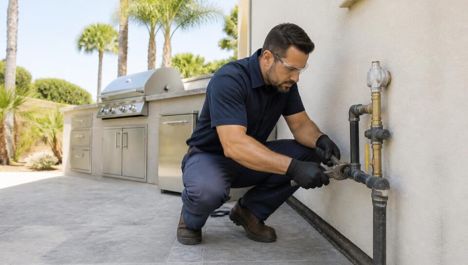 Gas line installation for outdoor kitchens in La Mesa