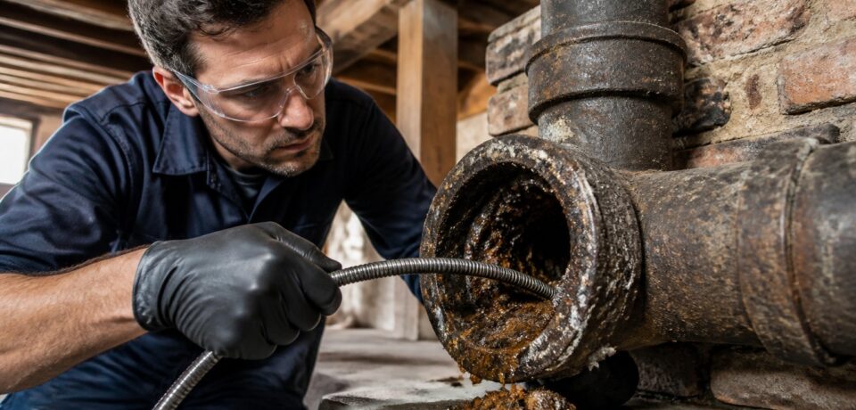 Cast Iron Sewer Pipe Descaling for Historic San Diego Home Cast Iron Sewer Pipe Descaling for Historic San Diego Home